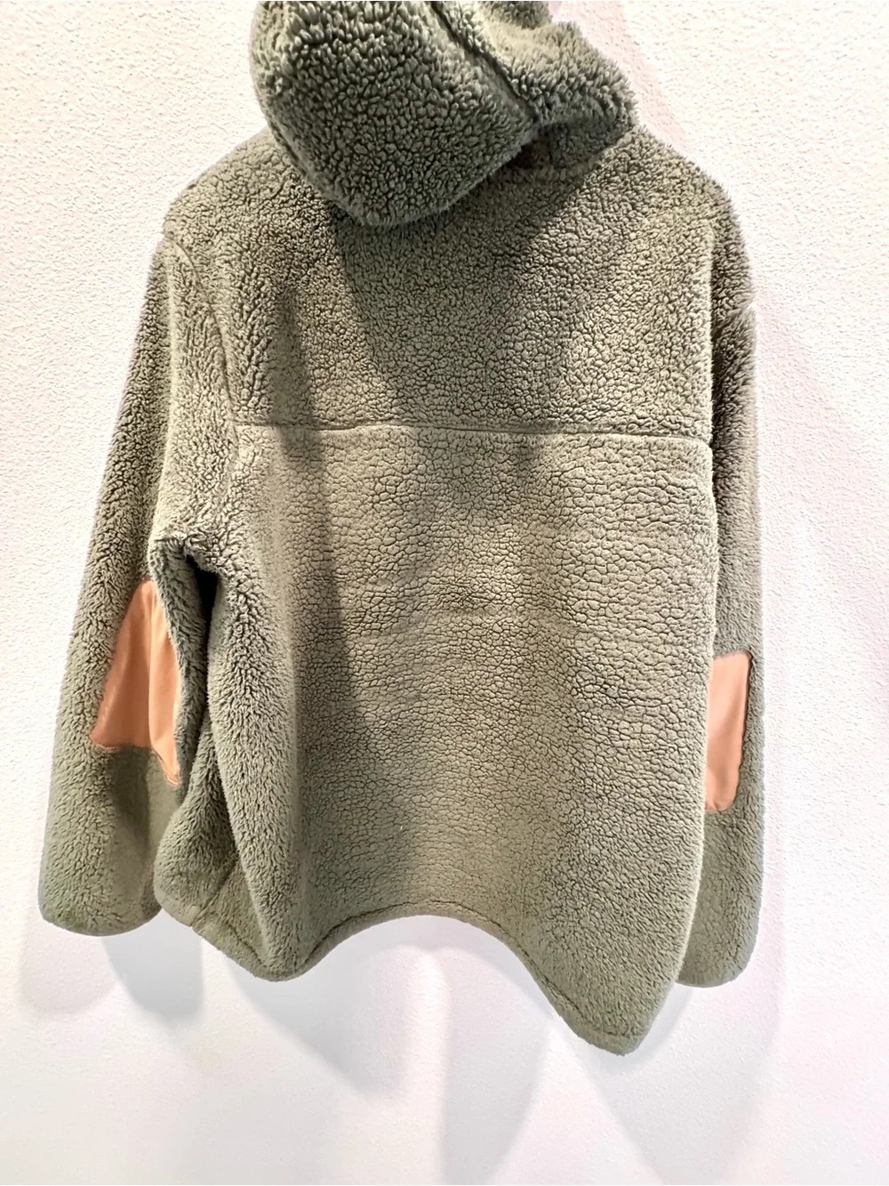 The North Face Men’s Olive Green Sherpa Pullover with Tan Trim